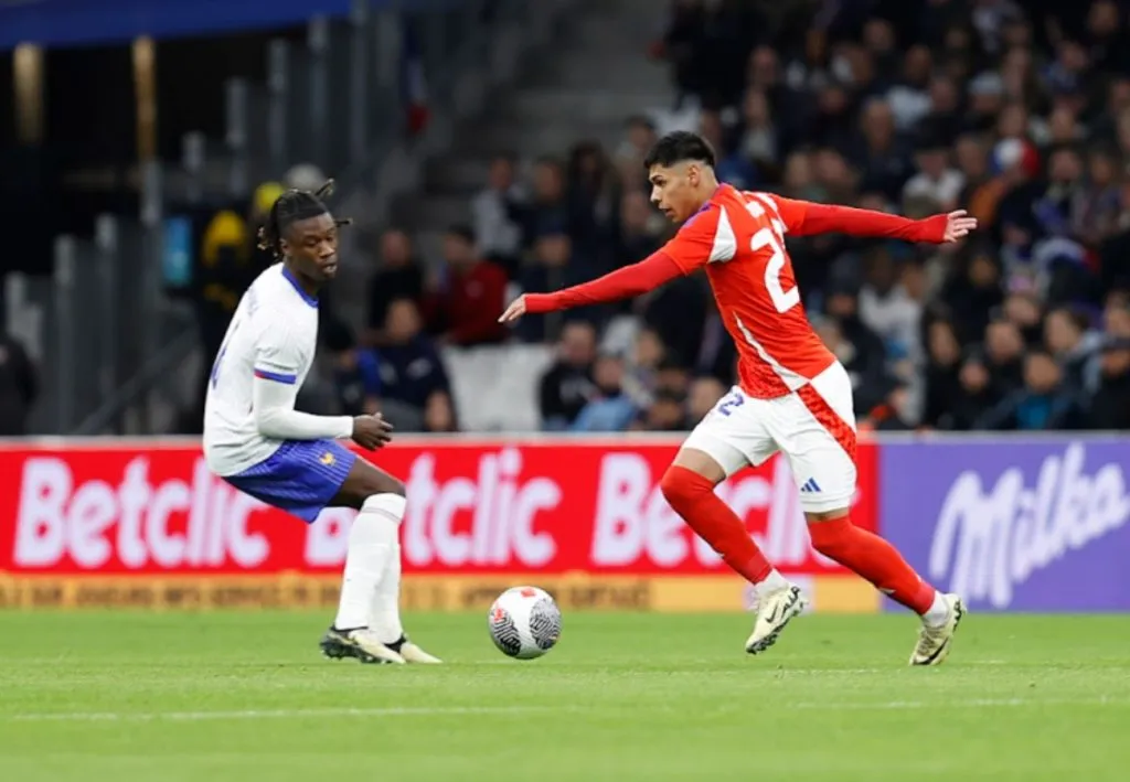 Darío Osorio fue una de las figuras del Francia vs Chile. (Foto: FFCh)