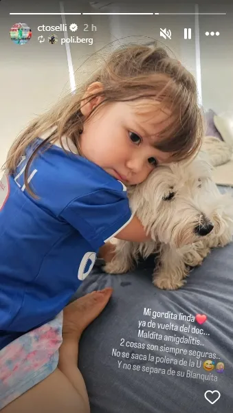 La hija de Cristopher Toselli no se saca la polera de la U.