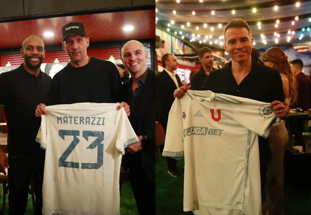 Estrellas internacionales posaron con la camiseta de Universidad de Chile. Todos compartieron con Marcelo Salas.