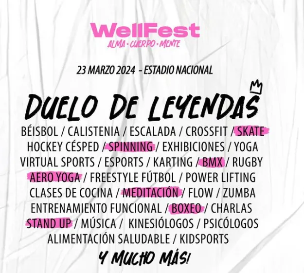 Estas serán todas las actividades que habrán en Wellfest 2024 | FOTO: Instagram