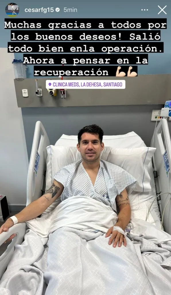 Captura de la historia de Instagram que compartió César Fuentes.