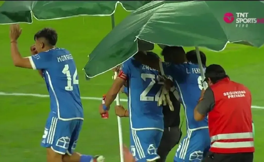 El gesto de Marcelo Morales en el estadio Monumental. (Foto: Captura TNT Sports)