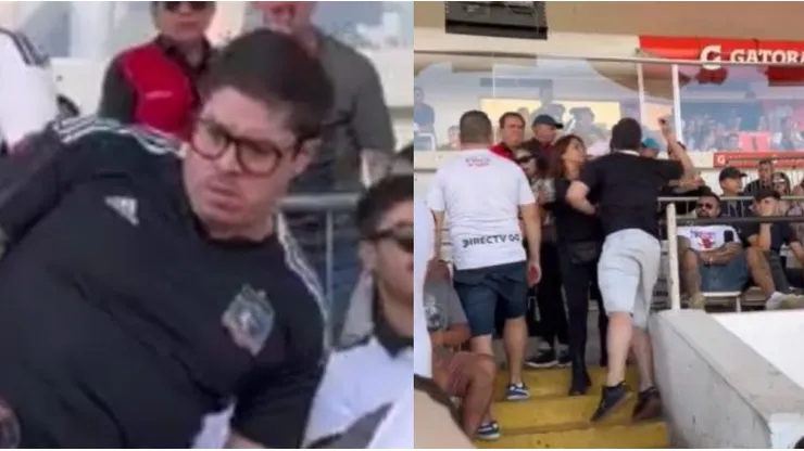 El repudiable acto de violencia de un hincha albo en el Monumental se tomó las redes sociales.