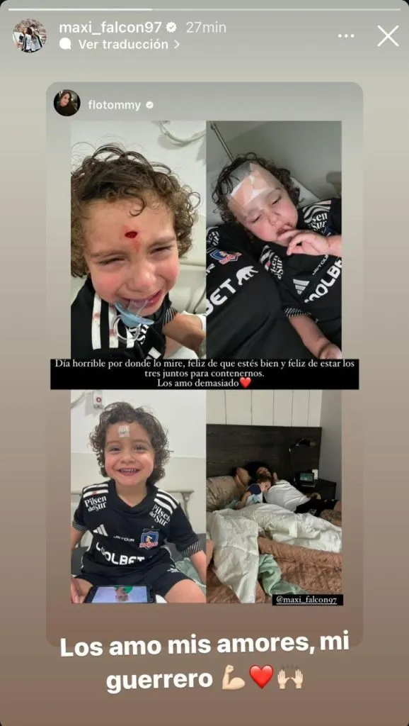 Captura de la historia de Instagram de Maximiliano Falcón.