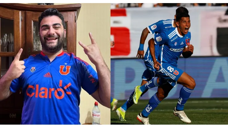 Facundo Alessandri celebrando con todo el triunfo de la U.