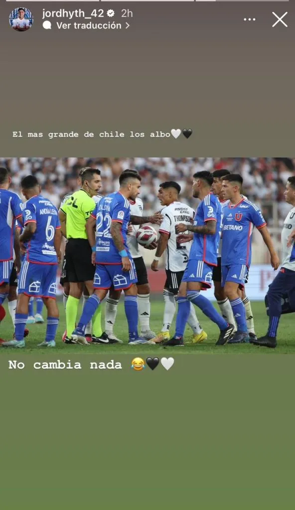 Captura de la historia de Instagram de Jordhy Thompson.