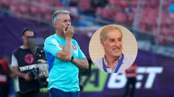 Miguel Ángel 'Loco' Gamboa le sugiere a Álvarez qué corregir en el Superclásico.