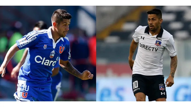 Ramón Fernández vistiendo la camiseta de la U y Colo Colo.