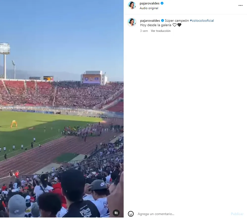 Jaime Valdés asistió a la galería norte para el partido entre Colo Colo y Huachipato por la Supercopa.
