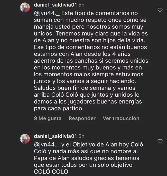 La llamativa respuesta de Daniel Saldivia, padre del defensor albo | FOTO: Captura