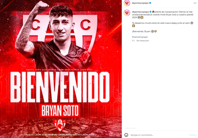 Bryan Soto es nuevo jugador de Deportes Copiapó.
