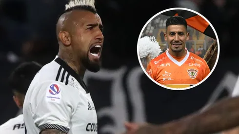 Arturo Vidal fue a reclamarle a Rodolfo González. (Foto: Photosport)