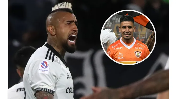 Arturo Vidal fue a reclamarle a Rodolfo González. (Foto: Photosport)