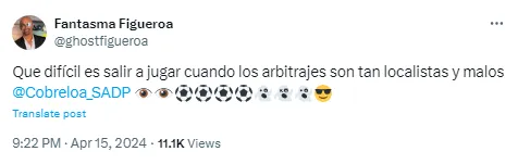 Fantasma Figueroa muestra su disconformidad con el arbitraje.