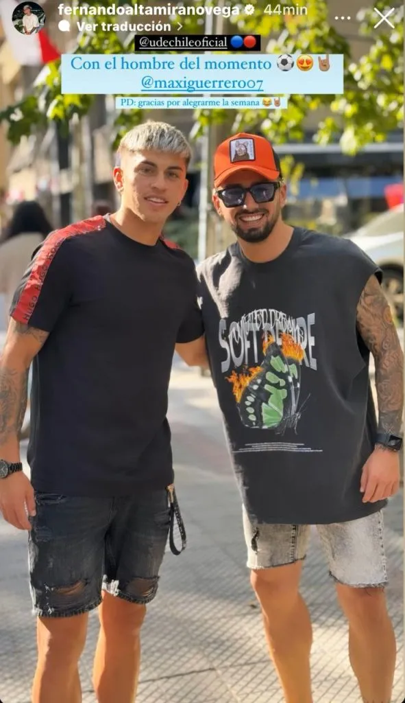 La foto de Bambino con Maxi Guerrero (Instagram)