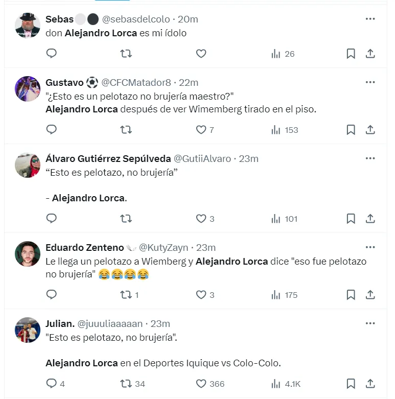 Algunos de los comentarios en X sobre la frase de Alejandro Lorca.
