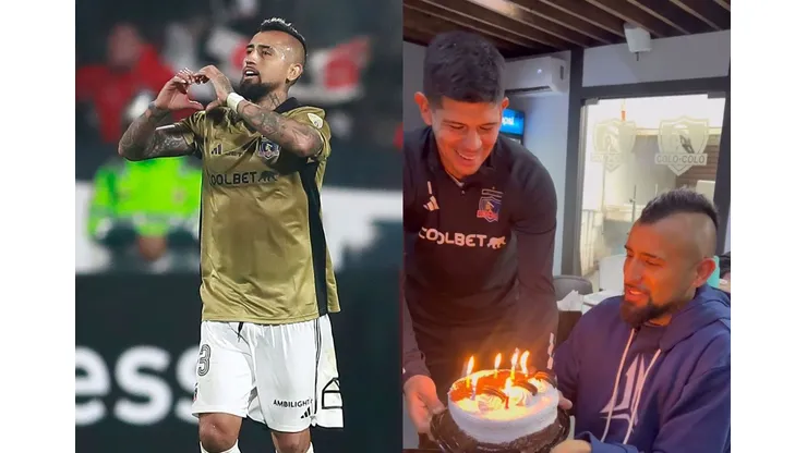 Arturo Vidal cumplió 37 años y lo celebró junto a sus compañeros de Colo Colo.