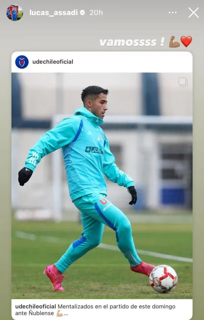 Assadi se prepara junto a sus compañeros para enfrentar a Ñublense (Instagram)