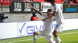 La alegría de Franco Calderón tras anotar para la U