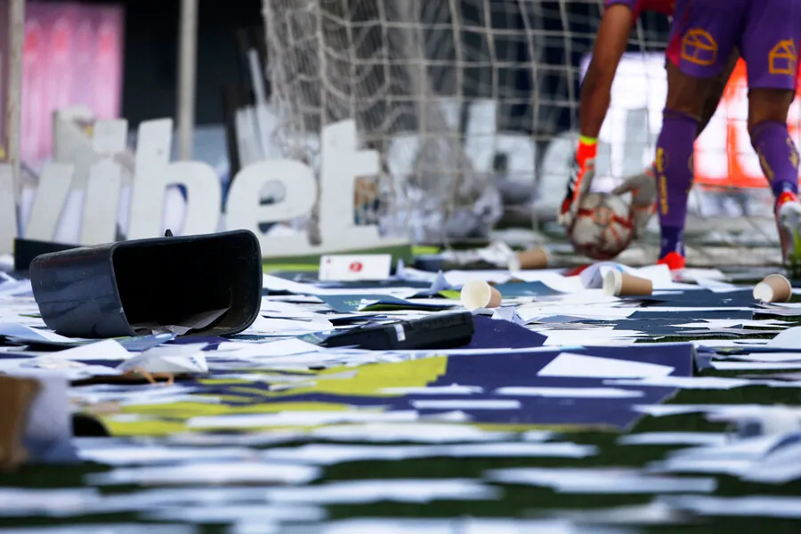 La triste escena en el Estadio Bicentenario de La Florida. | Foto: Photosport
