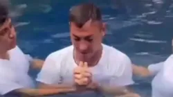 Bautizo de Eduardo Vargas en Brasil.