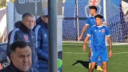 Álvarez viendo el partido de la Proyección de la U.