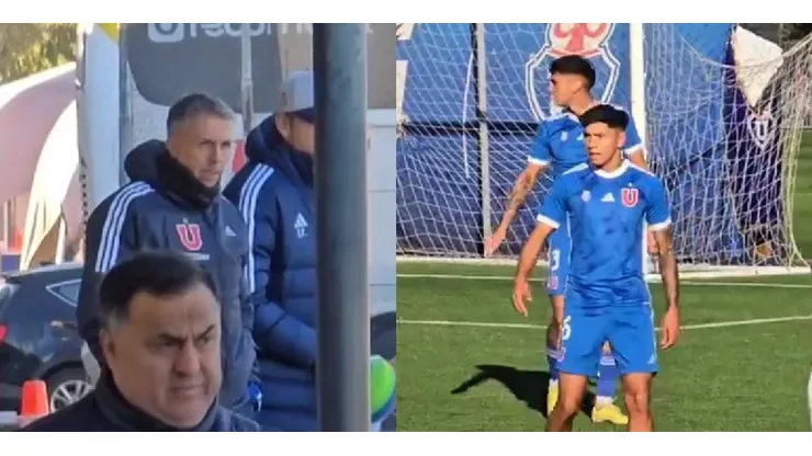 Álvarez viendo el partido de la Proyección de la U.