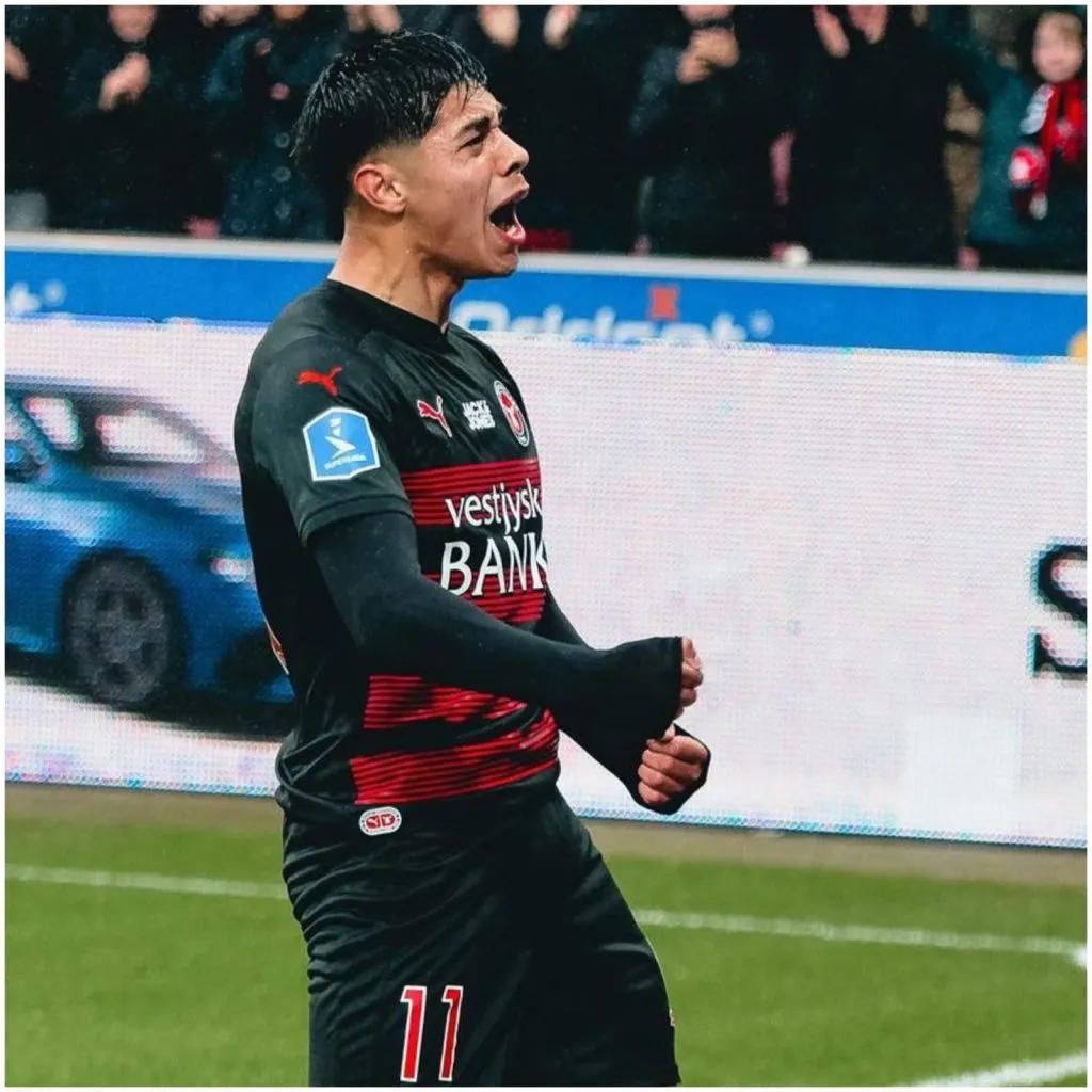 Osorio anotó un tremendo golazo en DInamarca | Foto: Midtjylland