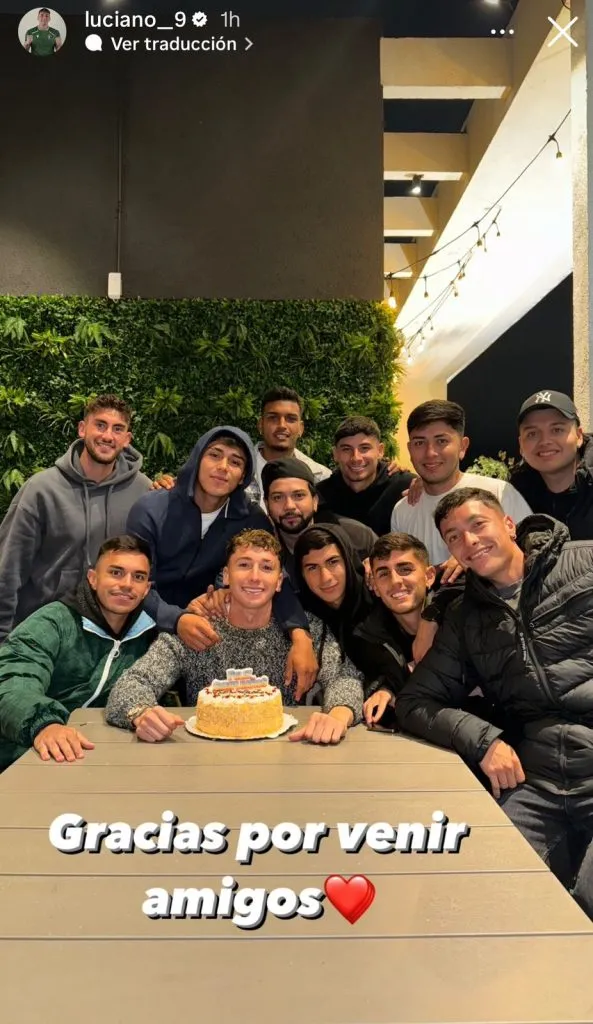 Captura de la historia de Instagram de Luciano Arriagada.