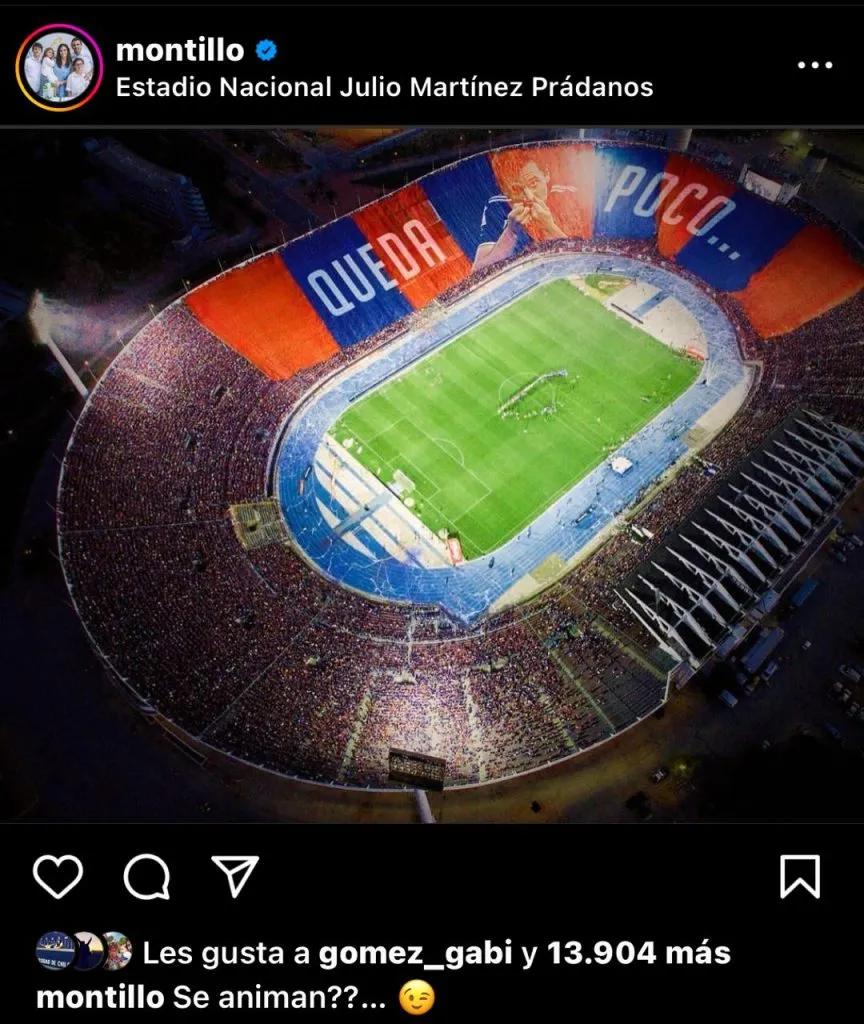 La publicación de Montillo (Instagram)