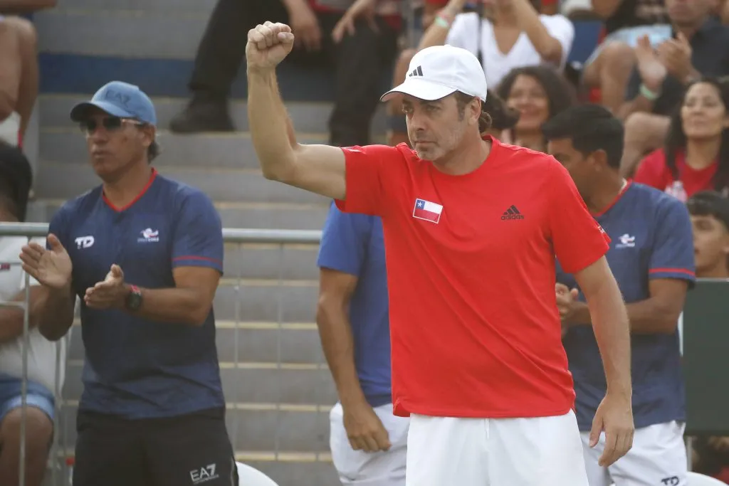 Nicolás Massú al mando del equipo de Chile en la Copa Davis. (Foto: Photosport)