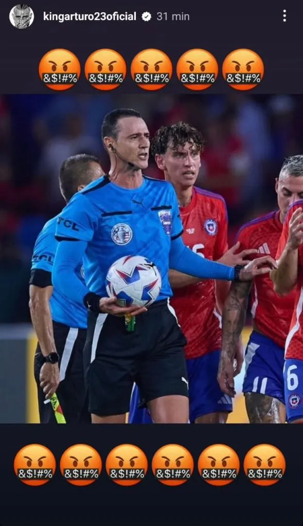 Captura de la historia de Instagram de Arturo Vidal.