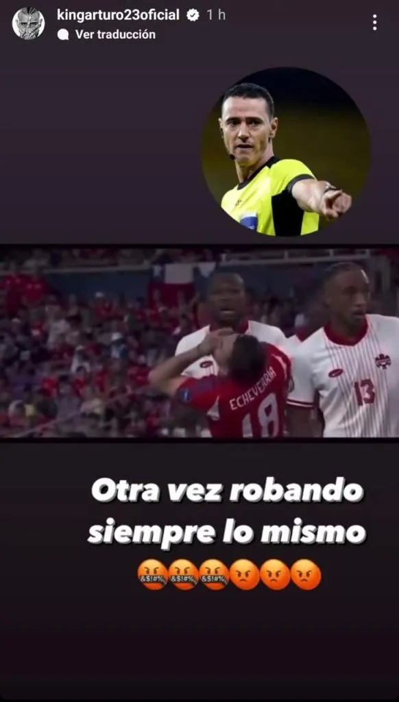 Captura de la historia de Instagram de Arturo Vidal.