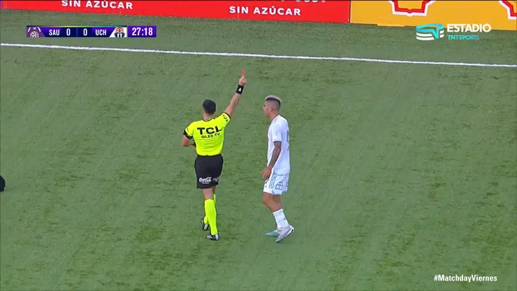 Leandro Fernández fue expulsado en encuentro de la U por la Copa Chile. (Foto: Captura TNT Sports)