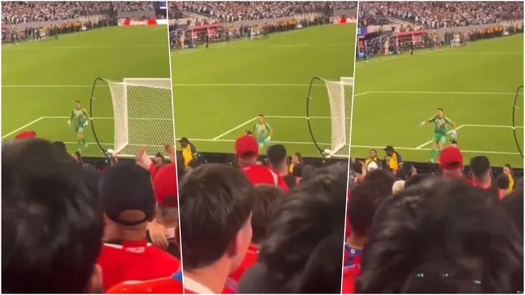 VIDEO: Impresentable y repugnante reacción del Dibu Martínez contra hinchas chilenos.