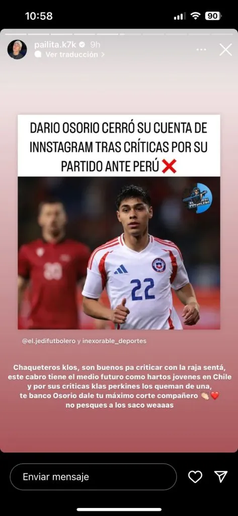 La historia de Pailita (Instagram)