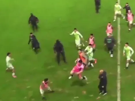 Partido del ascenso argentino termina en feroz batalla campal