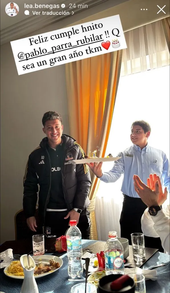 Captura de la historia de Instagram de Leandro Benegas.