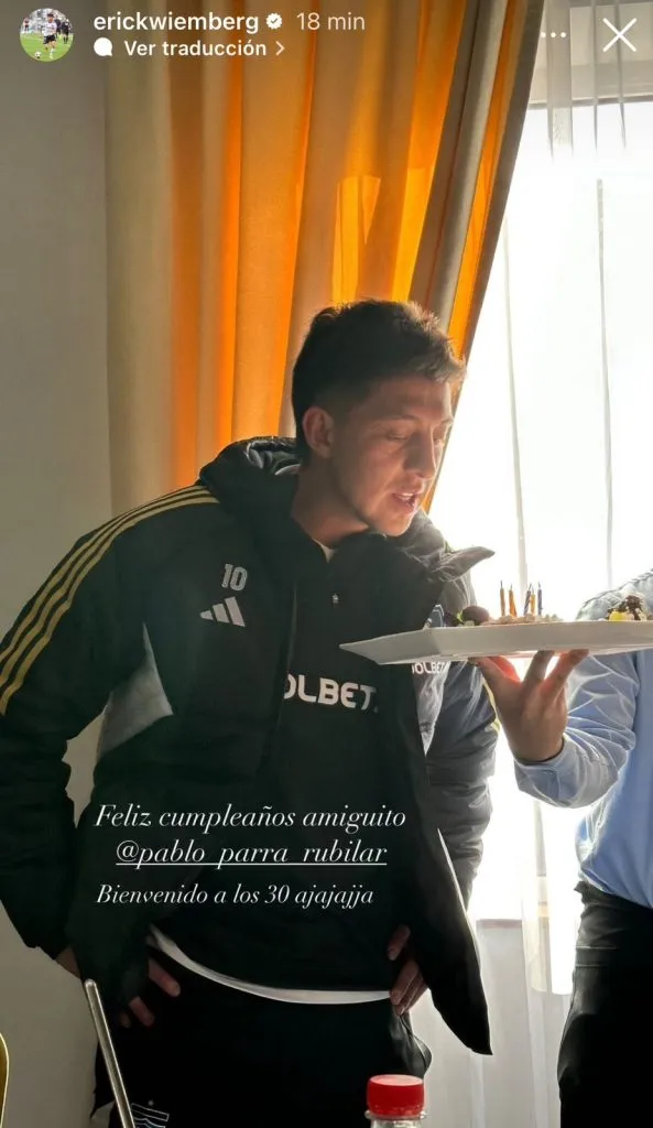 Captura de la historia de Instagram de Erick Wiemberg.