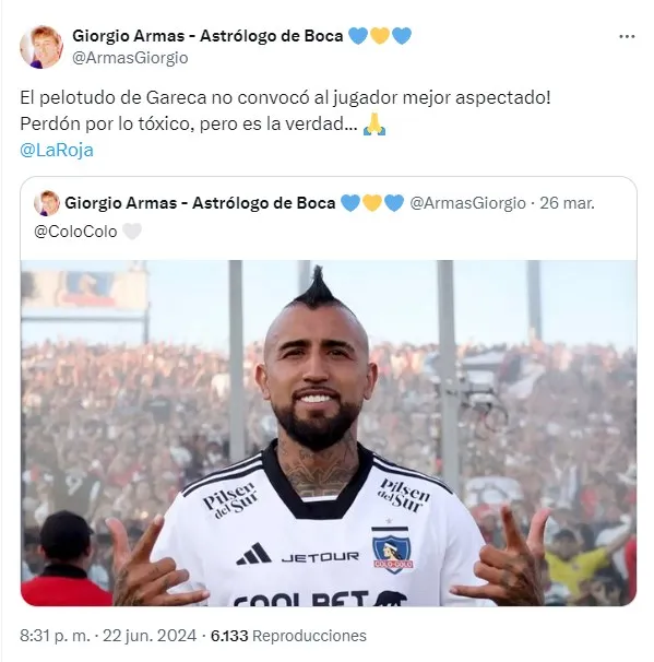 La publicación de Giorgio Armas.