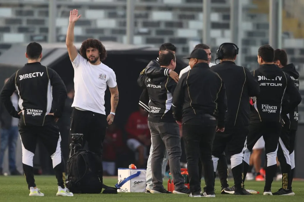 Maximiliano Falcón en el partido de Colo Colo vs Deportes Copiapó. (Foto: Photosport)