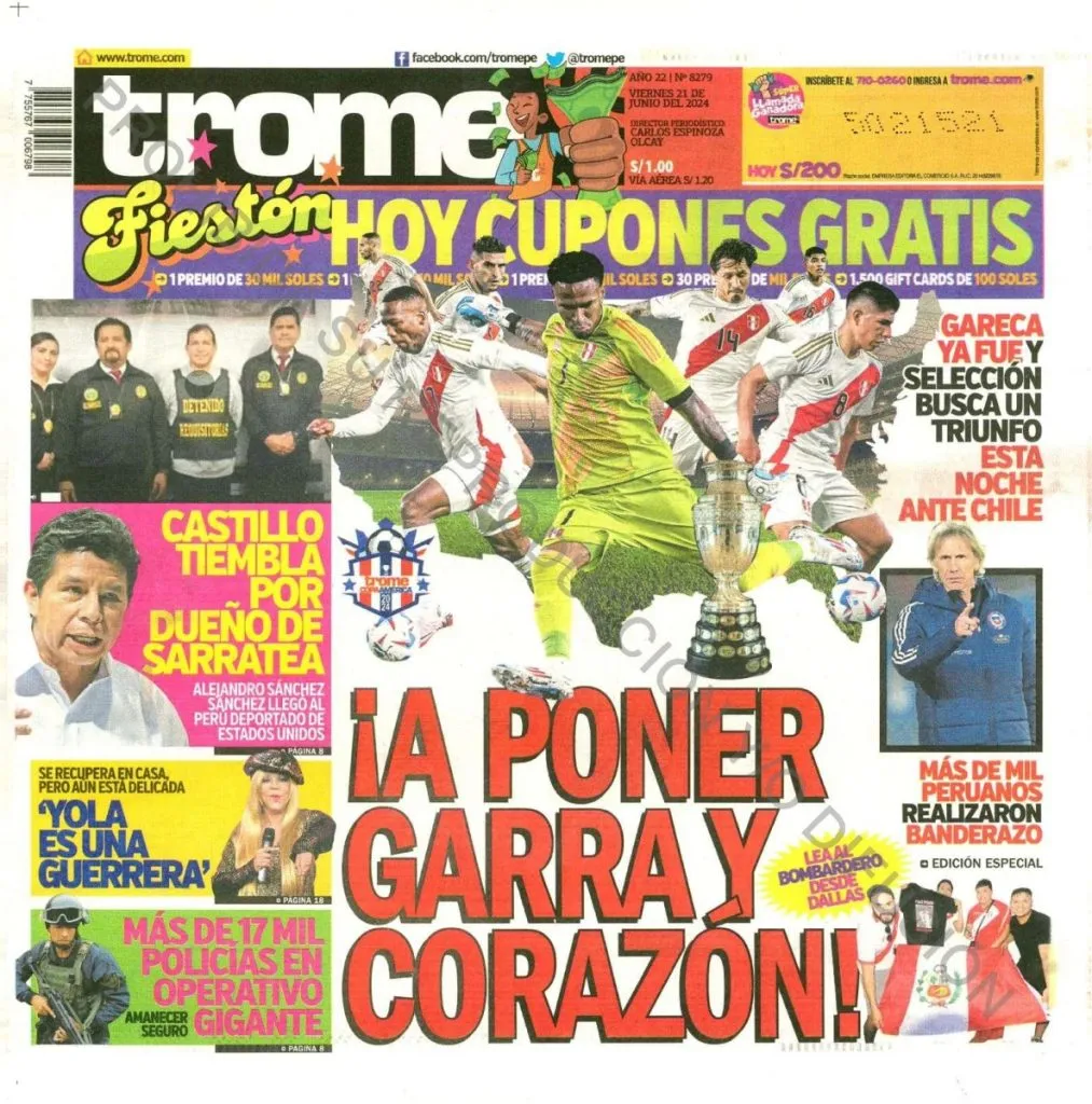 “Gareca ya fue”, la portada del Diario Trome