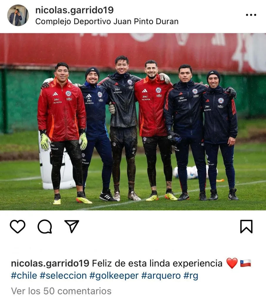 Captura de la publicación en Instagram de Nicolás Garrido.