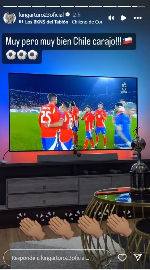 Arturo Vidal queda encantado con el triunfo de Chile.