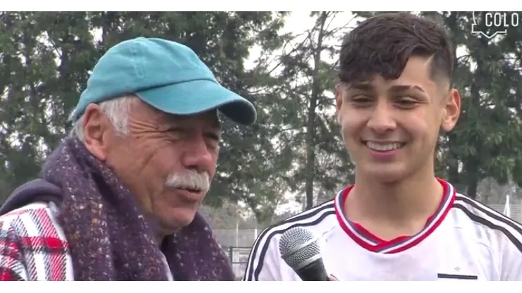 El ídolo de Colo Colo se acercó a felicitar a su nieto, luego de convertir dos tantos con los Albos.