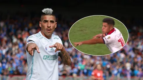 El lateral charrúa festeja con el mismo paso del ariete argentino de la U.