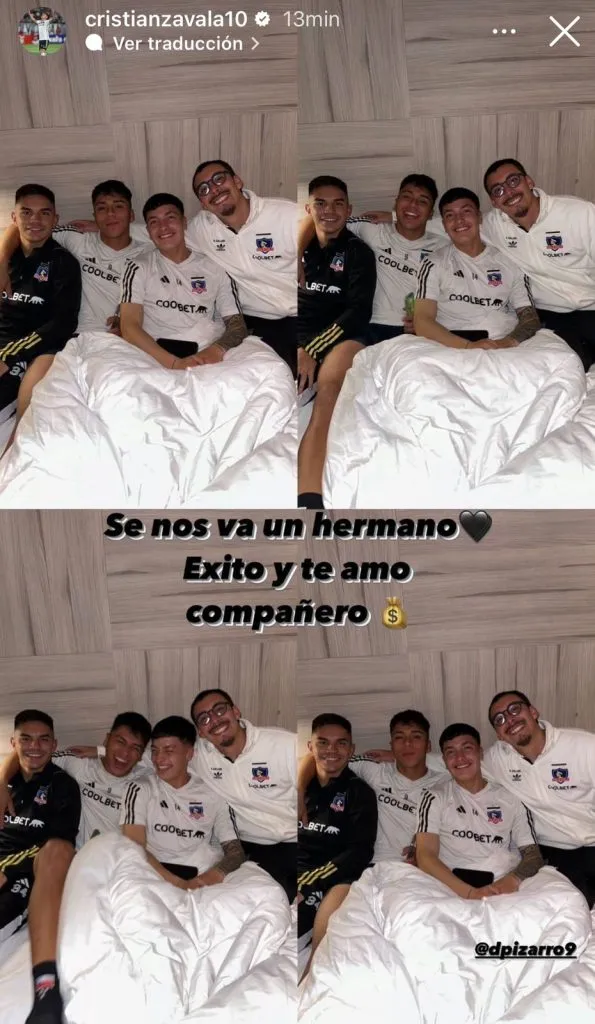 Captura de la hsitoria de Instagram de Cristián Zavala.