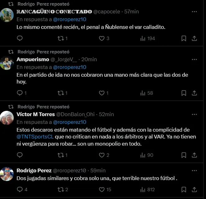 Los mensajes que compartió Rodrigo Pérez en su cuenta de X | FOTO: Captura