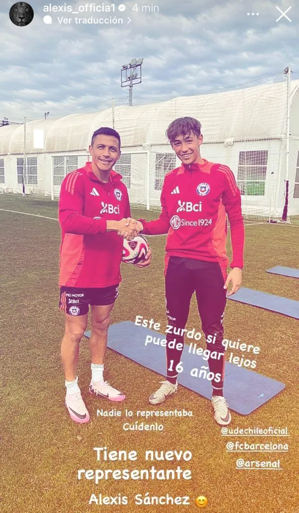 Alexis Sánchez le presentó a Máximo Espinola a Universidad de Chile.