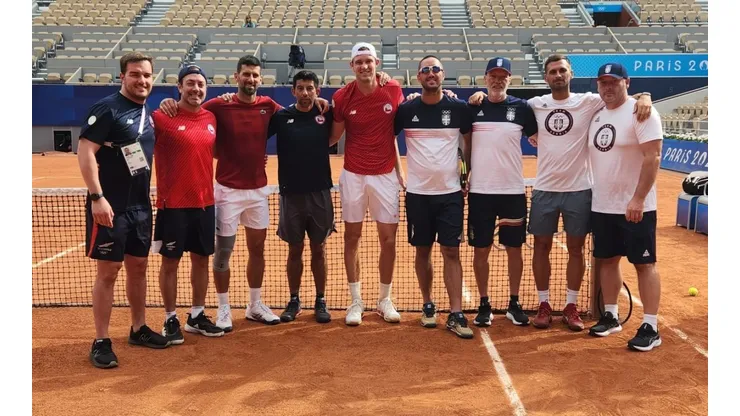 Novak Djokovic y Nicolás Jarry entrenaron juntos. (Foto: Nicolás Jarry)